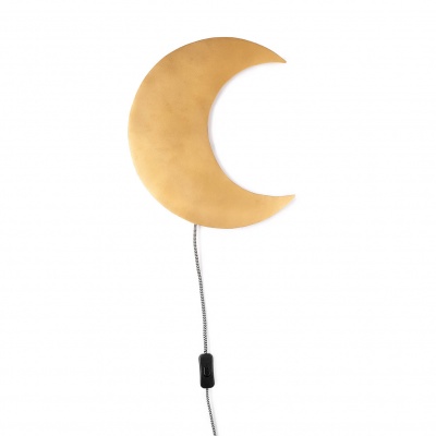 Barbo, wall lamp moon in gold